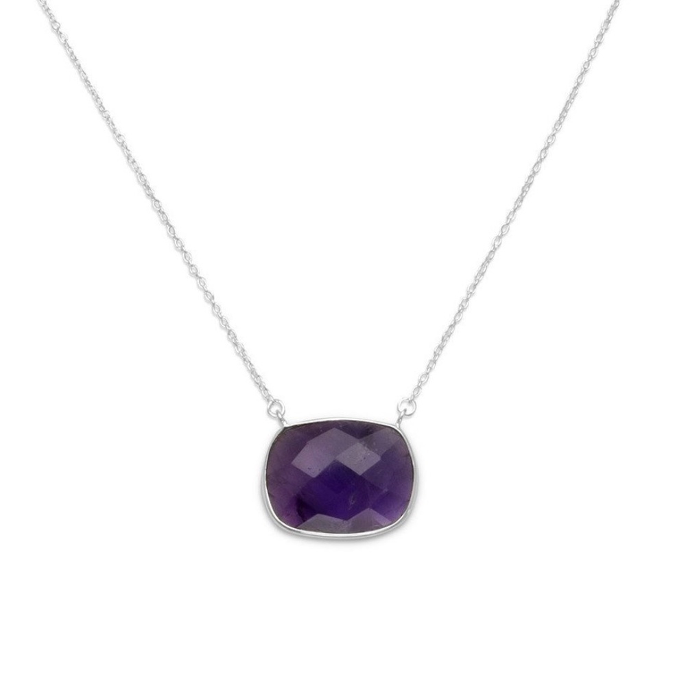 New! Natural Raw Amethyst Necklace